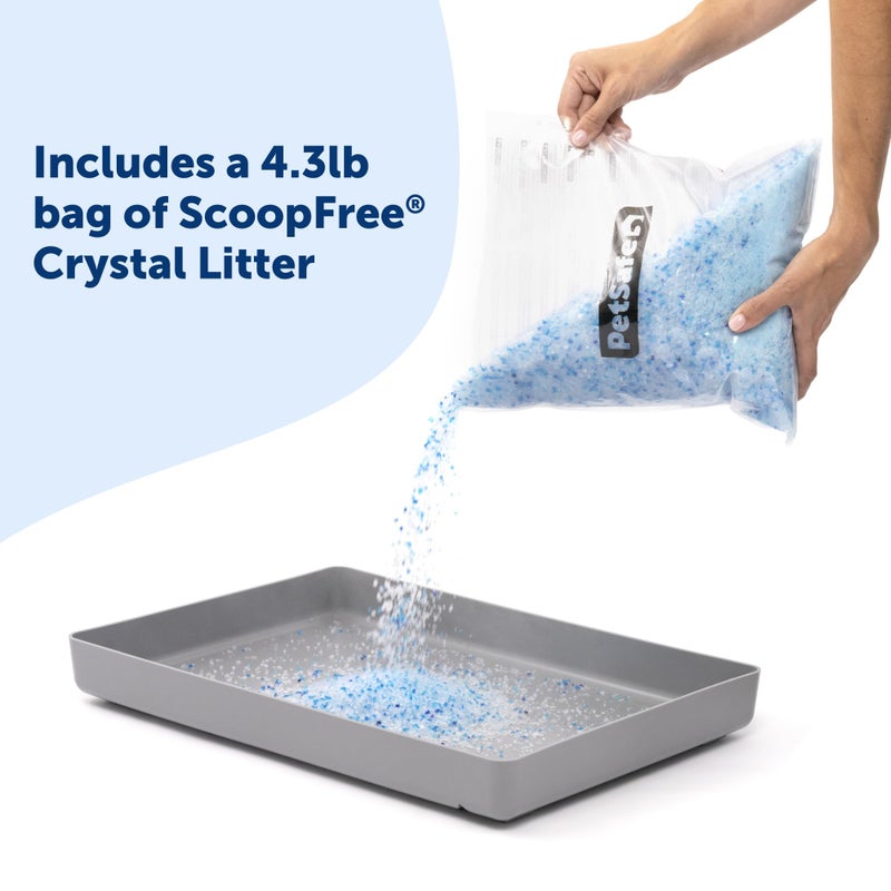PetSafe ScoopFree Reusable Tray with Crystal Litter - Reduces Waste - Durable Plastic Litter Insert - Fast-Acting Odor Control - Easy to Clean - Self-Cleaning Litter Box Compatible - Image 4