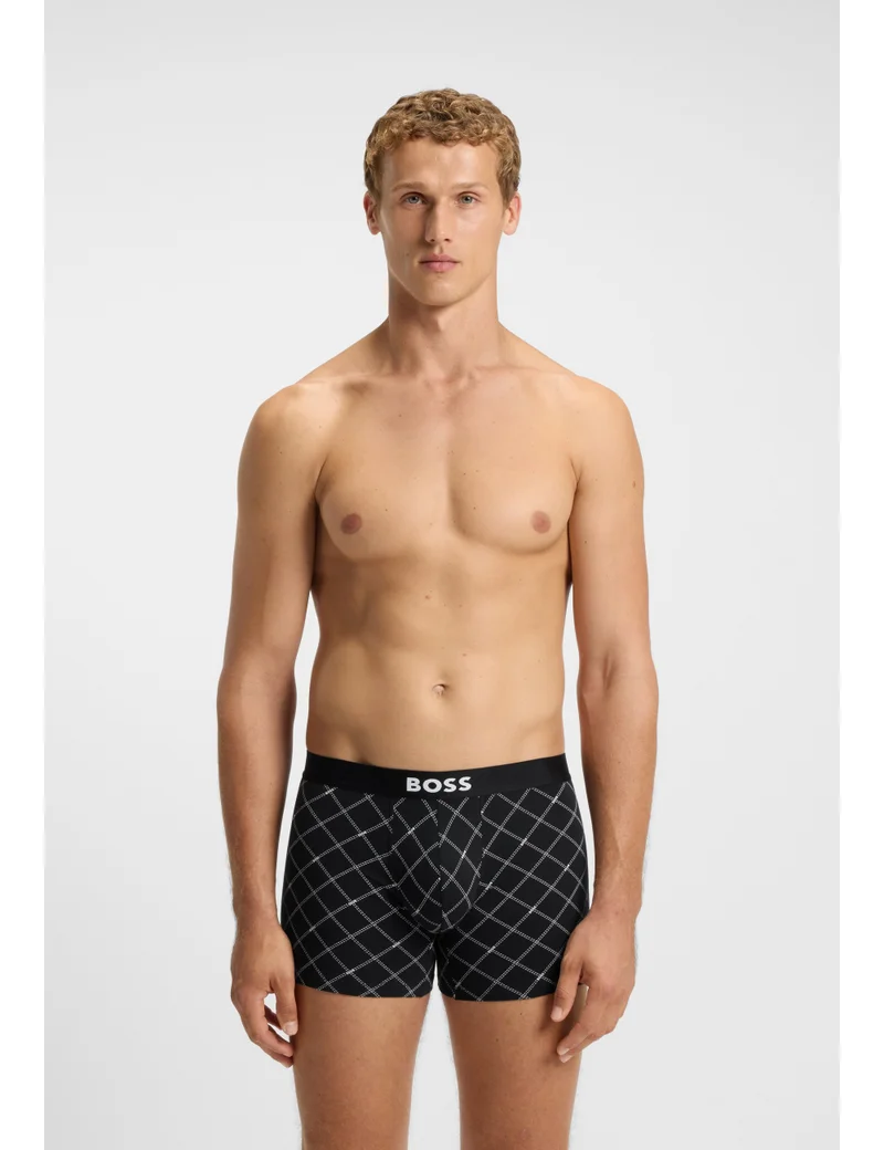 BOSS Three-pack of boxer briefs in stretch cotton