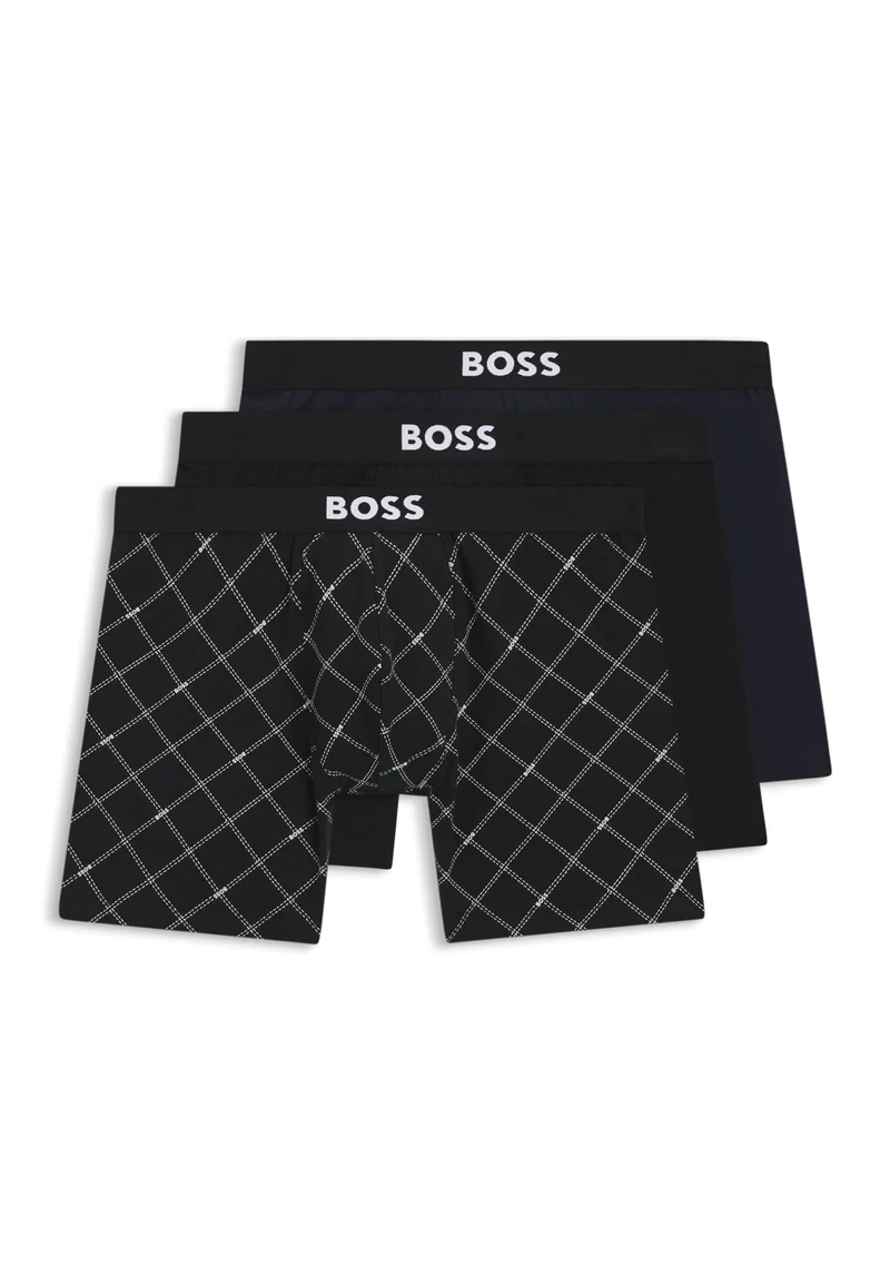 BOSS Three-pack of boxer briefs in stretch cotton