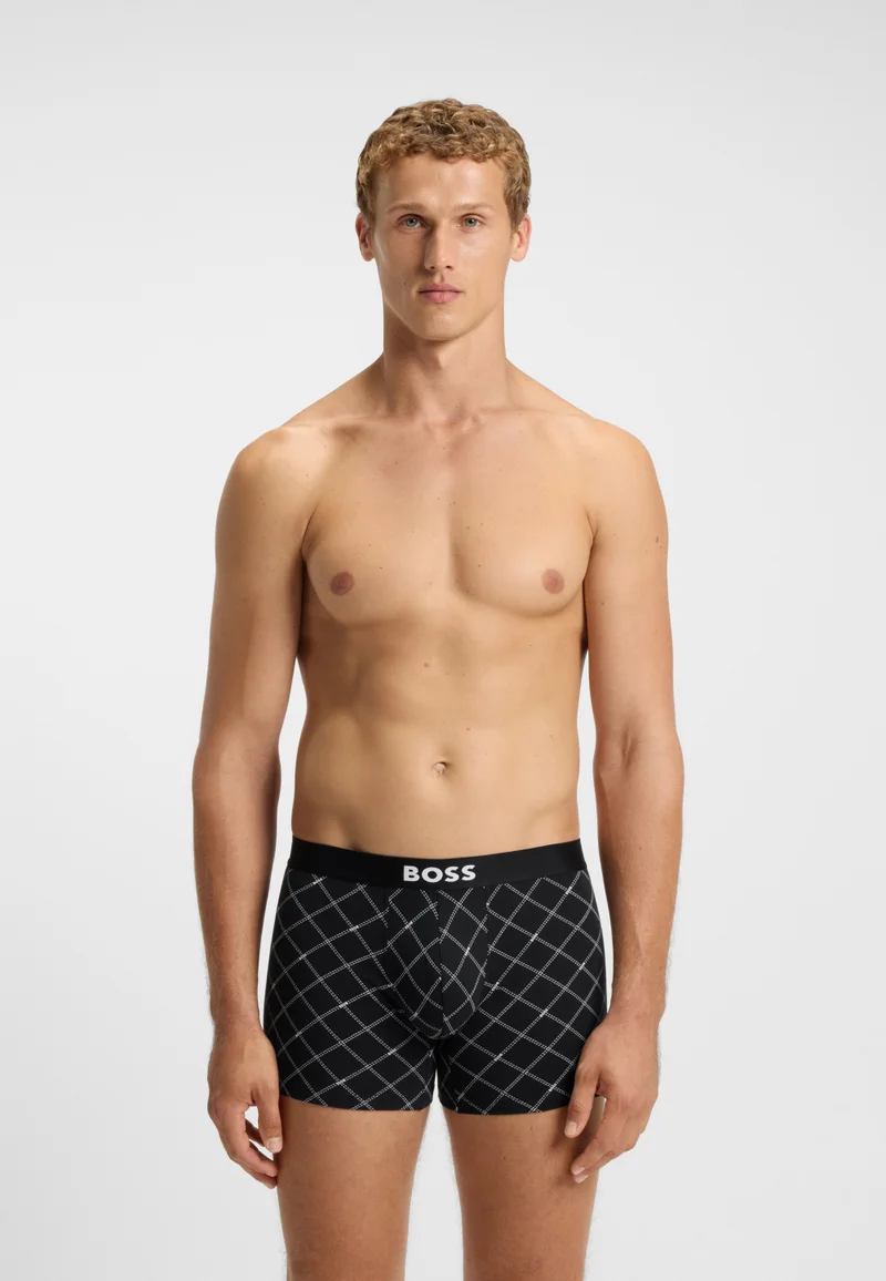 BOSS Three-pack of boxer briefs in stretch cotton