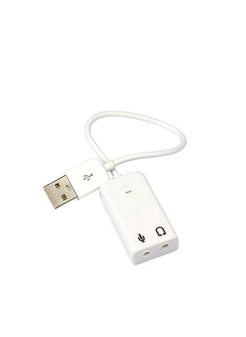 محول صوت خارجي USB 2.0 بميزة الصوت الافتراضي 7.1 قناة – بطاقة صوت لأجهزة الكمبيوتر واللاب توب – يعمل مباشرة
