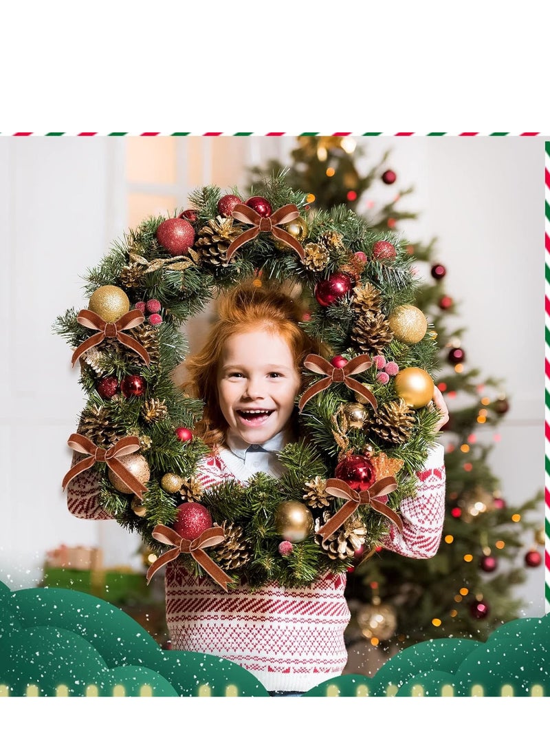 SYOSI Vintage Velvet Ribbon Single Face Spool Satin for Wreath Decoration DIY Bow Craft Gift Wrapping (Brown, 1cm, 60 Yard) - Image 4