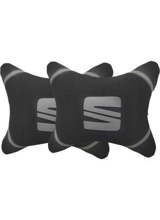 Set Of 2 Fabric Comfortable Neck Pillow With Reflected Seat Car Logo - Black White - pzsku/Z6D3915209B65437D1771Z/45/_/1712026132/469f4e25-a096-4bf1-a439-ec69cba0e780