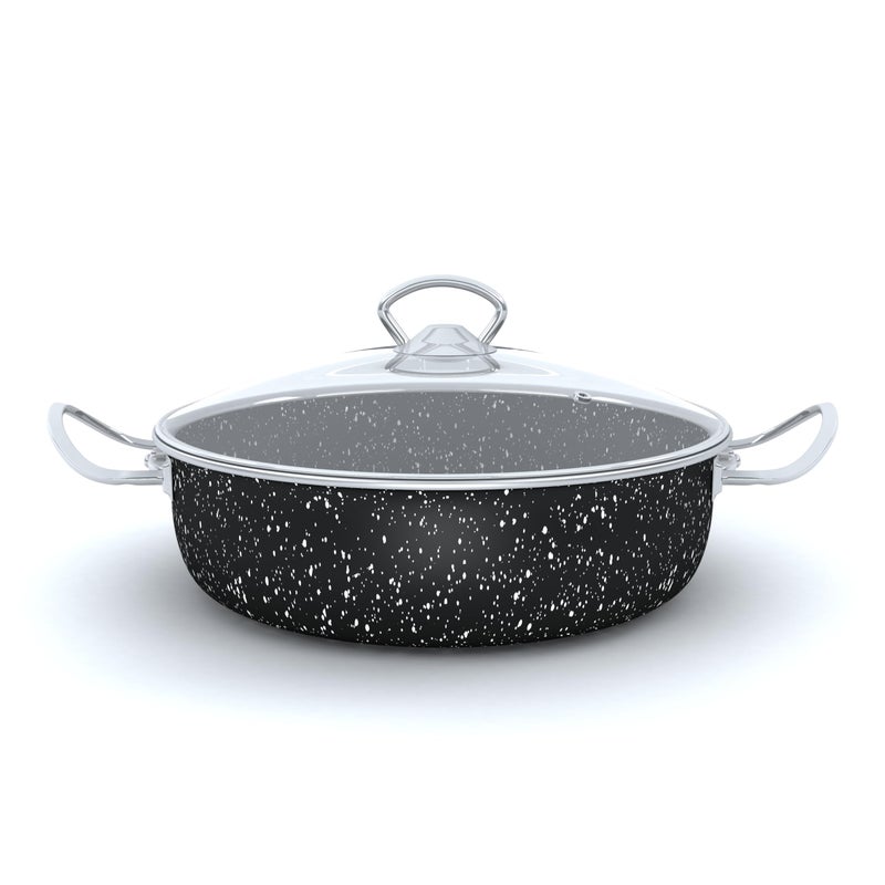 LAPIS Granite Suate Pan With Glass Lid Size 26 cm Black 2 Piece - Image 1