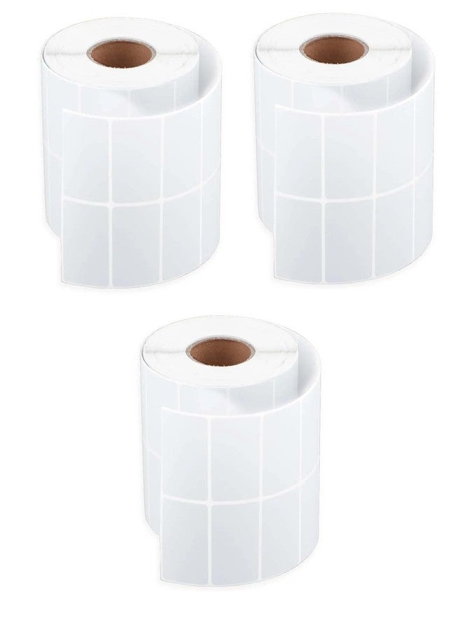 True-Ally 50x25 2up Non tearable waterproof - Polyester Glossy Premium - 2 x 1 inches x 2up - 50mm x 25mm - 2000 /Roll - Peral white Self Adhesive Sticker for Printing Barcoding(Ribbon required) (Pack of 3) - Image 1