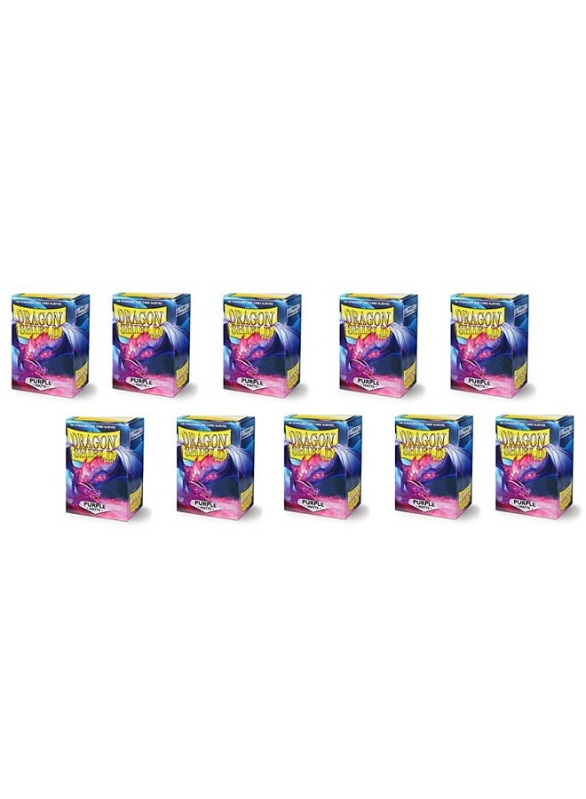 dragon shield 10 Packs Dragon Shield Matte Purple Standard Size 100 ct Card Sleeves Display Case - Image 1