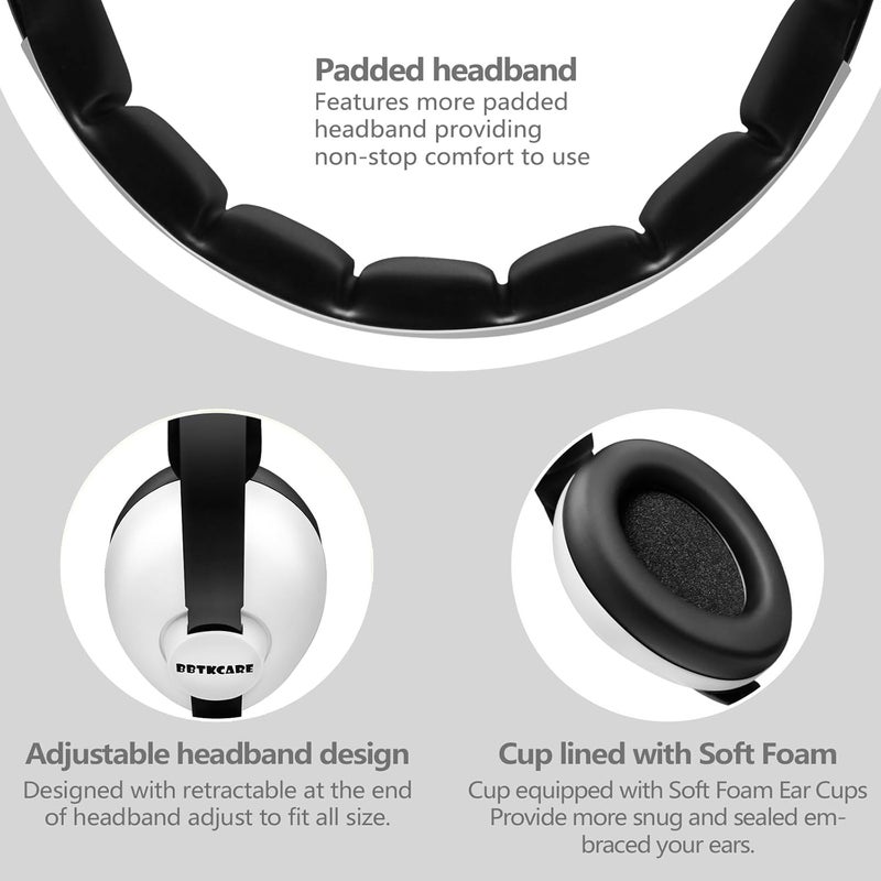 BBTKCARE Baby Headphones Noise Cancelling Headphones for Babies for 3 Months to 3 Years - white - Image 5