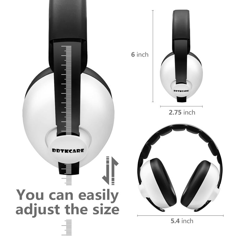 BBTKCARE Baby Headphones Noise Cancelling Headphones for Babies for 3 Months to 3 Years - white - Image 2