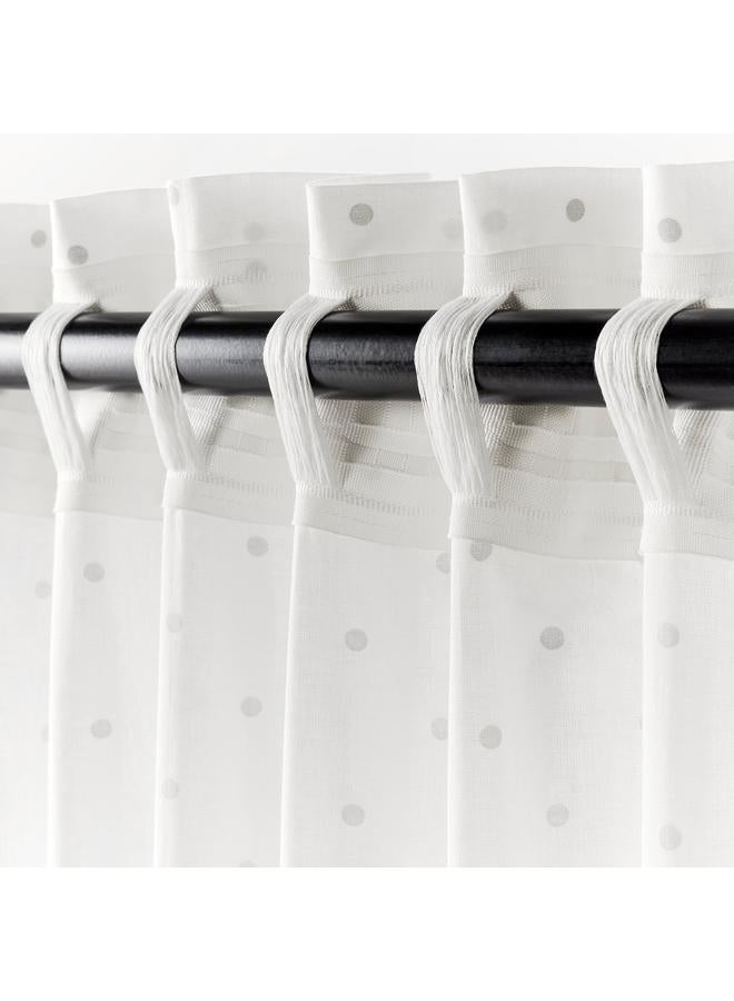 erorex Curtains with tie-backs, 1 pair, dotted/white, 120x300 cm - Image 4