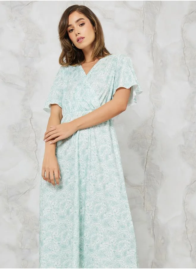 ستايلي Floral Printed Wrap Over Nightdress