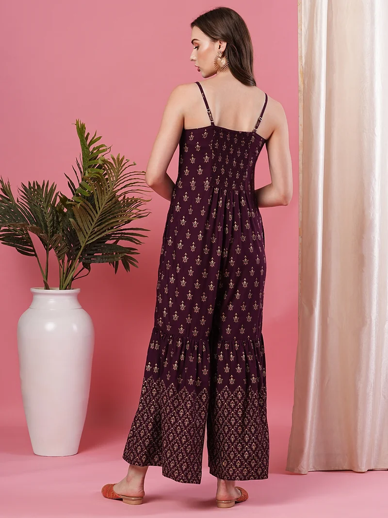 globus Women Ethnic Motifs Printed Basic Jumpsuit