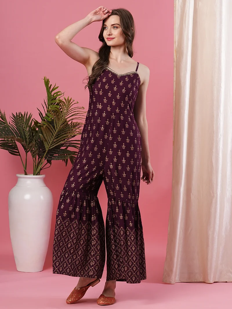 globus Women Ethnic Motifs Printed Basic Jumpsuit