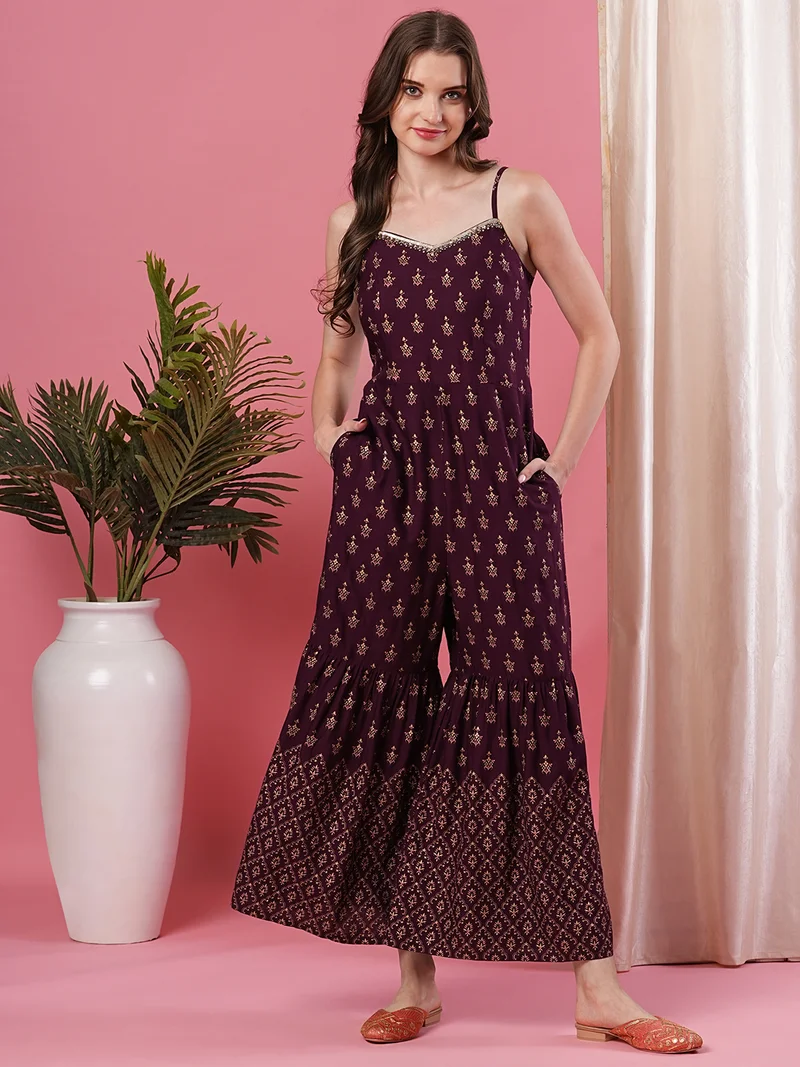 globus Women Ethnic Motifs Printed Basic Jumpsuit
