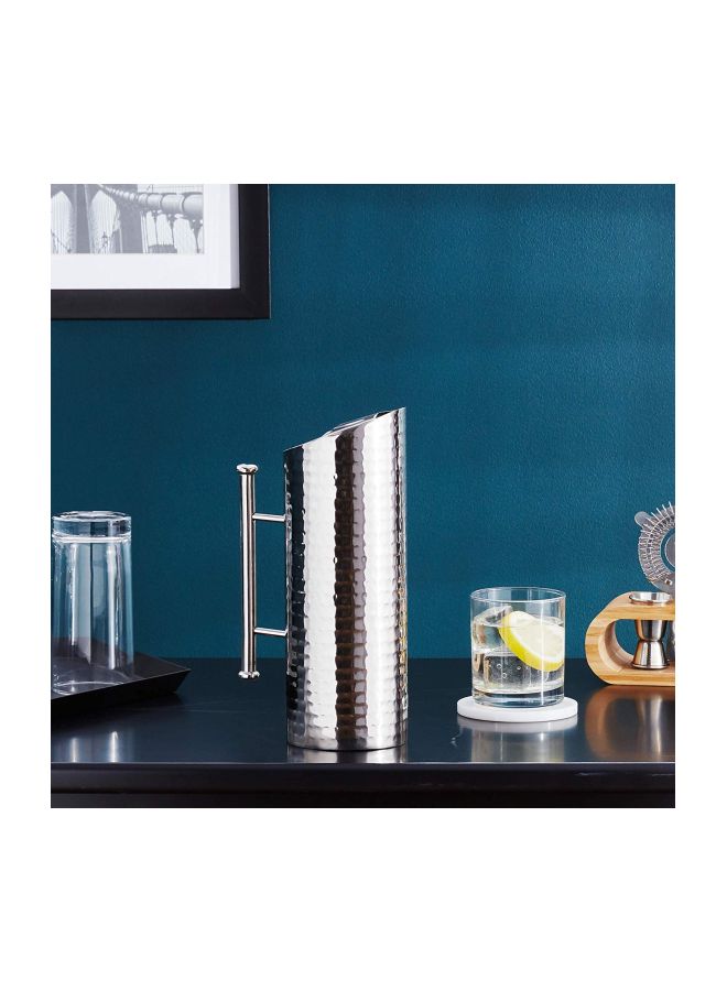 Elegance Hammered Stainless Steel Pitcher, 60-Ounce, Silver - Image 3