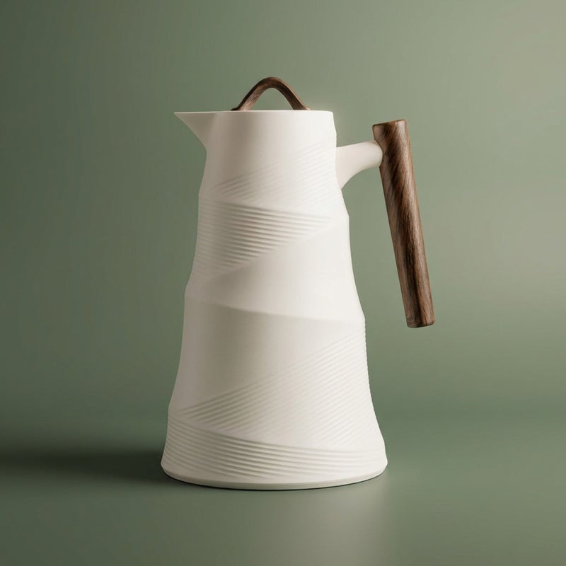 Glory Bamboo Glory thermos, 1 liter, glass inner container, plastic outer shell - beige - Image 1