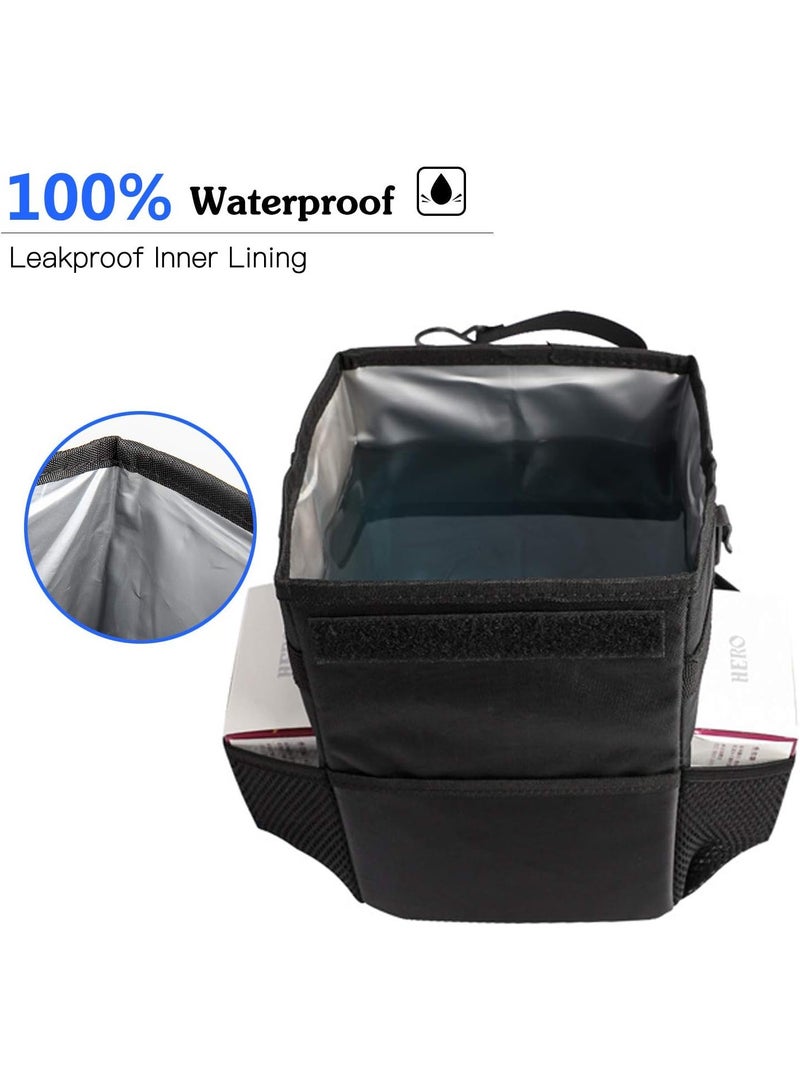 Womdee Car Trash Cans With Lid, Multipurpose Garbage Bag And 3 Storage Pockets, Portable Accessories/Toy/Car Organizer, 100% Waterproof Leak-Proof For Truck, Minivan & Vehicle  - Image 3