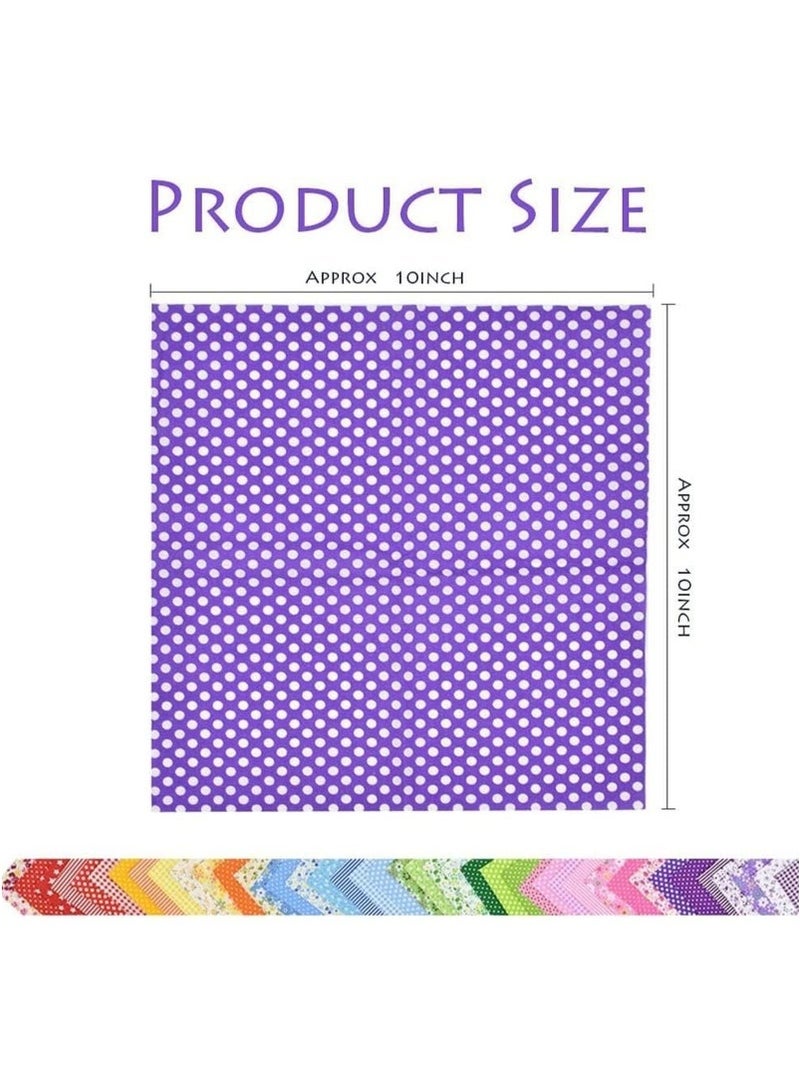 42pcs 10 "x10" مربعات قماش القطن خياطة اللحف بتصميم متعدد الألوان مسبقًا من النسيج الحرفي الأزهار المطبوعة لخلاص الخياطة DIY خياطة خياطة خياطة خياطة خياطة خياطة مرقفة (أحمر/وردي/أصفر/أخضر/أزرق/أرجواني)  - Image 2
