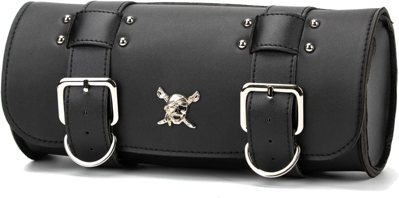 ElaineStore Motorcycle Fork Bag with Skull Badge - Image 1