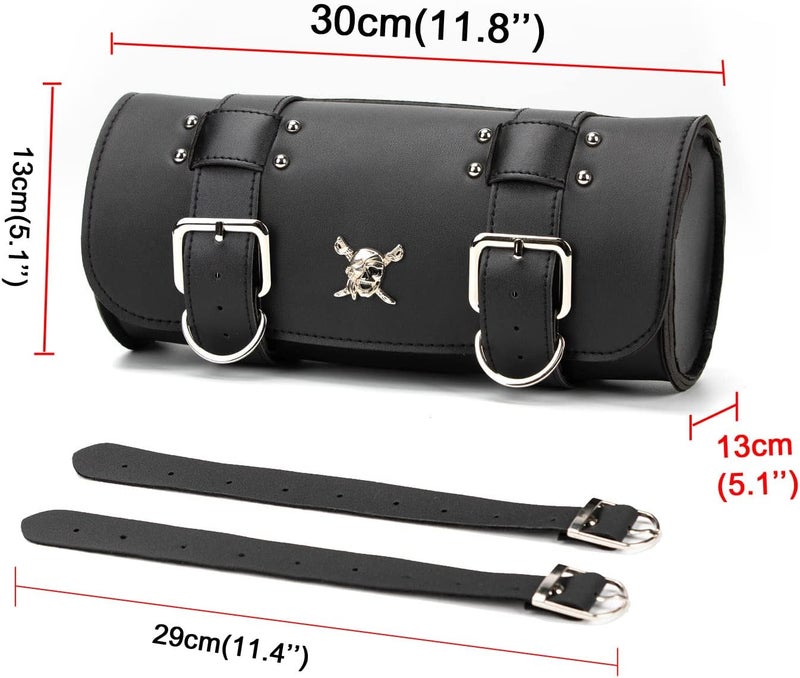 ElaineStore Motorcycle Fork Bag with Skull Badge - Image 2