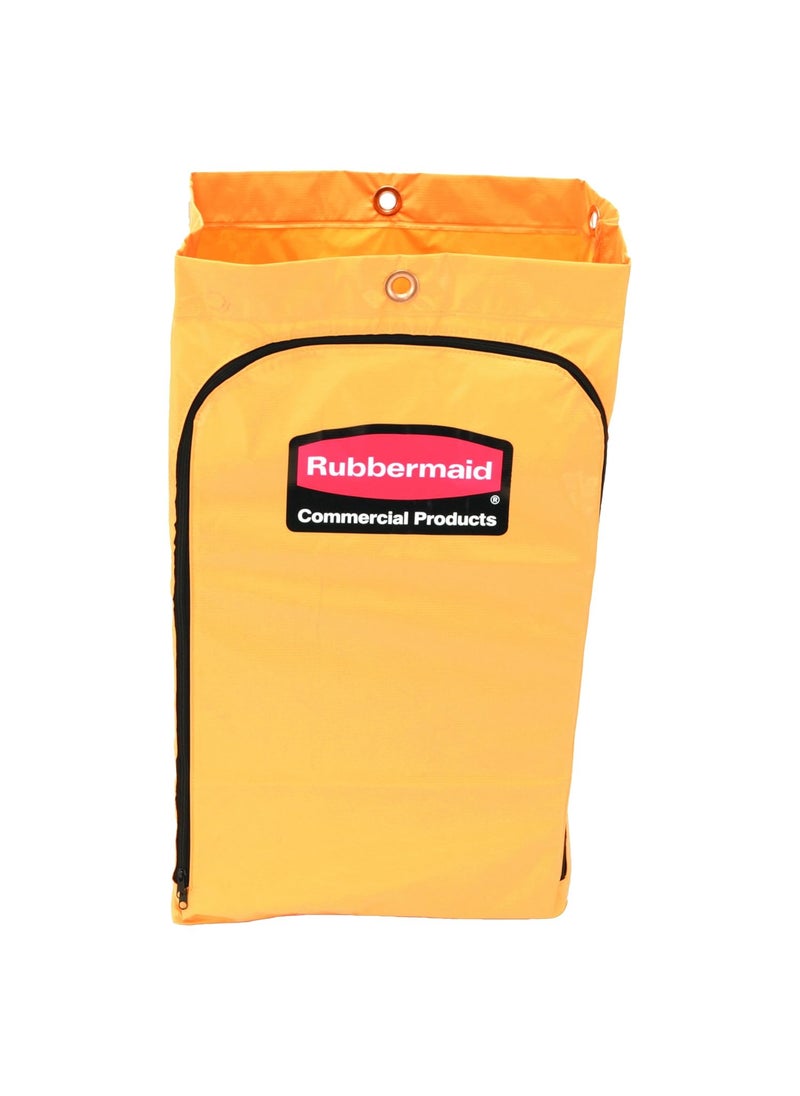 Rubbermaid Rubbermaid Commercial 1966719 Zippered Vinyl Cleaning Cart Bag 24gal 17 14w x 10 12d x 30 12h Yellow  - Image 1