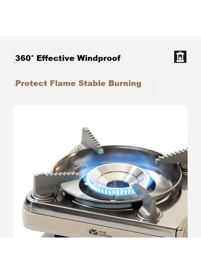 Mobigarden Portable Gas Stove Outdoor Camping Bbq Stove Gas Burner Nx21666094 Ivory White - Image 3