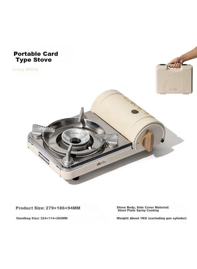 Mobigarden Portable Gas Stove Outdoor Camping Bbq Stove Gas Burner Nx21666094 Ivory White - Image 1