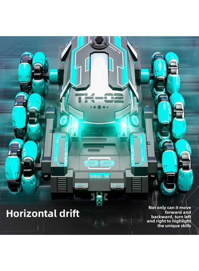 Six Wheel Tank Spray Stunt Remote Control Car Gesture Induction Electric Drift Off-Road Children Boys Toys Cross Border-Color:Black And Blue-spray-six-wheel Tank Vehicle -Specifications:Two Sets Of Batteries