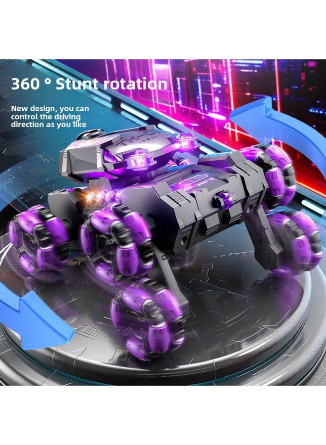 Six Wheel Tank Spray Stunt Remote Control Car Gesture Induction Electric Drift Off-Road Children Boys Toys Cross Border-Color:Black And Blue-spray-six-wheel Tank Vehicle -Specifications:Two Sets Of Batteries
