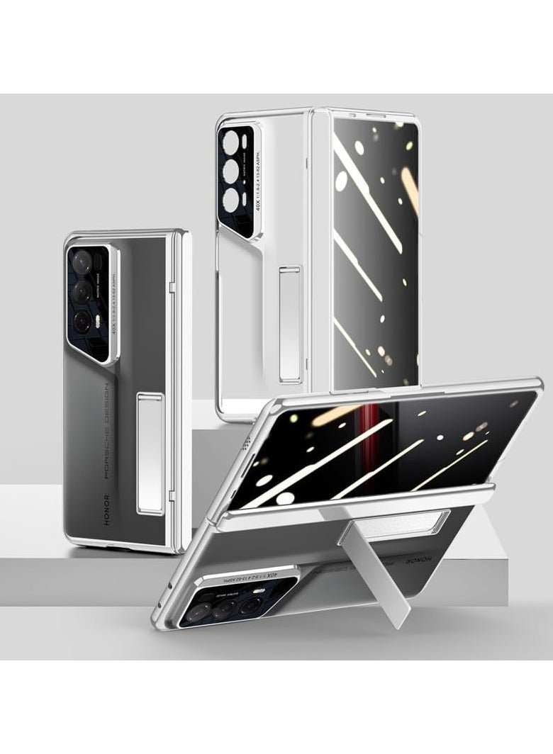 general Case Compatible with Honor Magic V2 RSR Porsche Design, Clear Transparent Case with Privacy Screen Protector and Kickstand, Spring Hinge All-inclusive Camera Protection Cover - Image 1