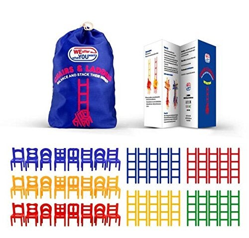 WEofferwhatYOUwant Chairs and Ladders Family Game - Stacking Balance Game. 44 Individual Pieces - Image 2