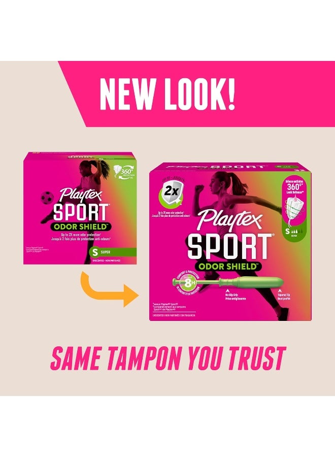 Playtex Sport Odor Shield Tampons Super Absorbency Unscented 32ct Super Tampons for Women Feminine Care Playtex Tampon with 360 Leak Defense and Odor Control - Image 3