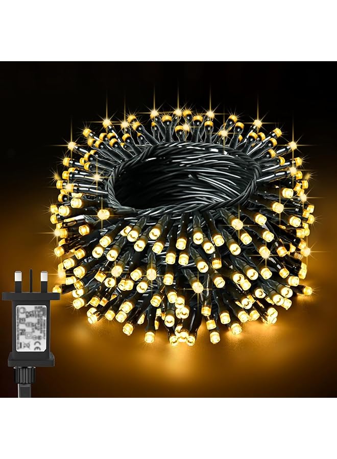 The Bros 25م 250 ضوء LED دافئ أبيض لعيد الميلاد، داخلي/خارجي، LED، مثالي لتزيين عيد الميلاد والزفاف - Image 1