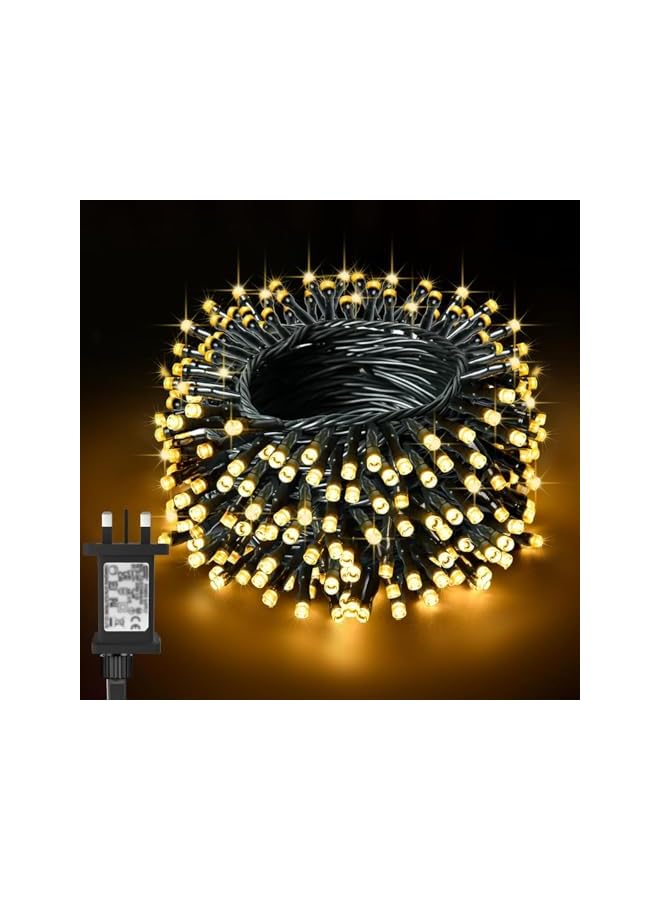 The Bros 25م 250 ضوء LED دافئ أبيض لعيد الميلاد، داخلي/خارجي، LED، مثالي لتزيين عيد الميلاد والزفاف - Image 2