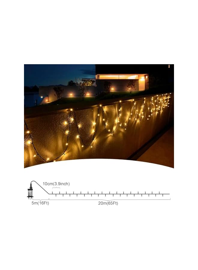 The Bros 25م 250 ضوء LED دافئ أبيض لعيد الميلاد، داخلي/خارجي، LED، مثالي لتزيين عيد الميلاد والزفاف - Image 3