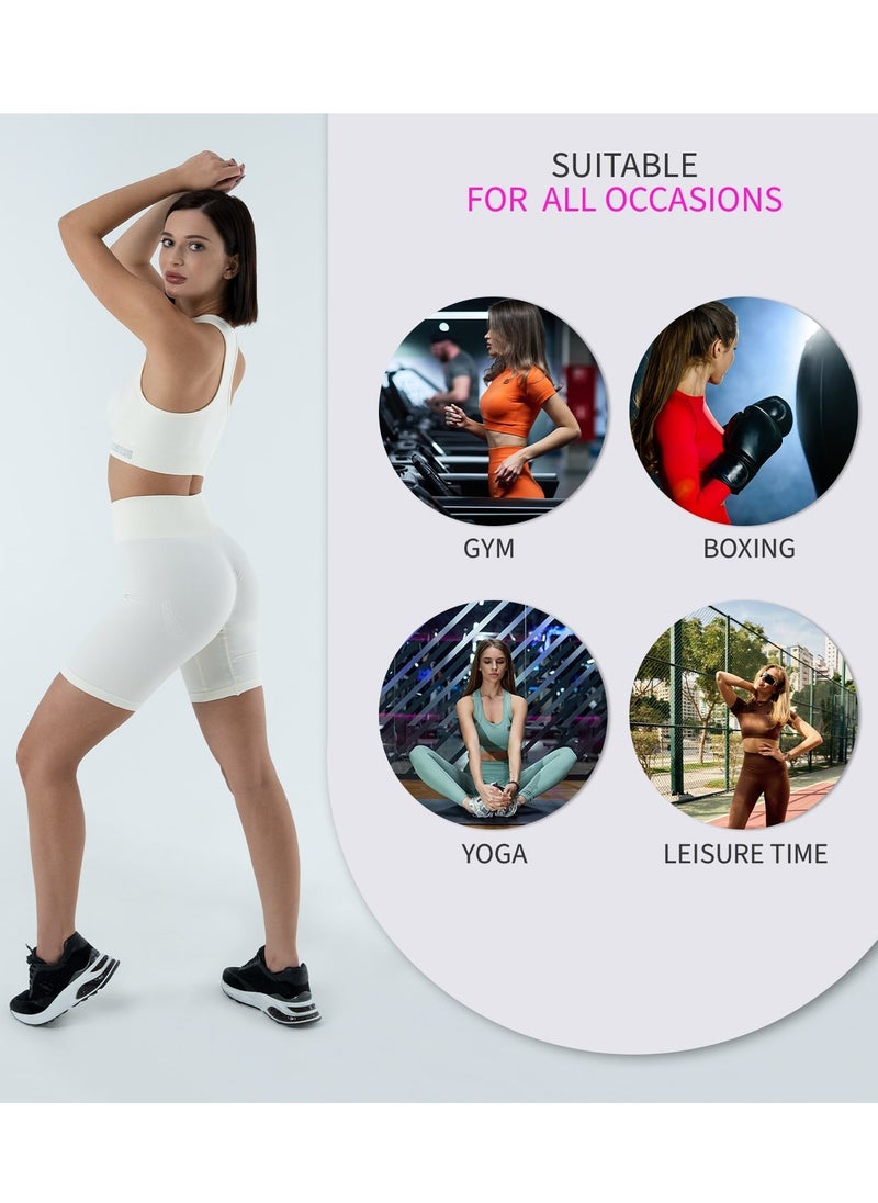 Bernessi Turkiye Nylon Women’s High Support Sports Bra Comfortable Ladies Bra Top for Fitness Yoga Workout Gym Running Exercise Dance Athletic Cold White  - Image 4