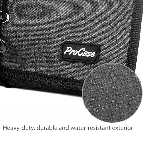 ProCase Electronic Organizer Cord Pouch, Travel Cable Charger Phone Accessories Bag Organizer Roll up Tech Carrying Case for USB Cables SD Memory Cards Earphone Flash Hard Drive –Black - Image 4