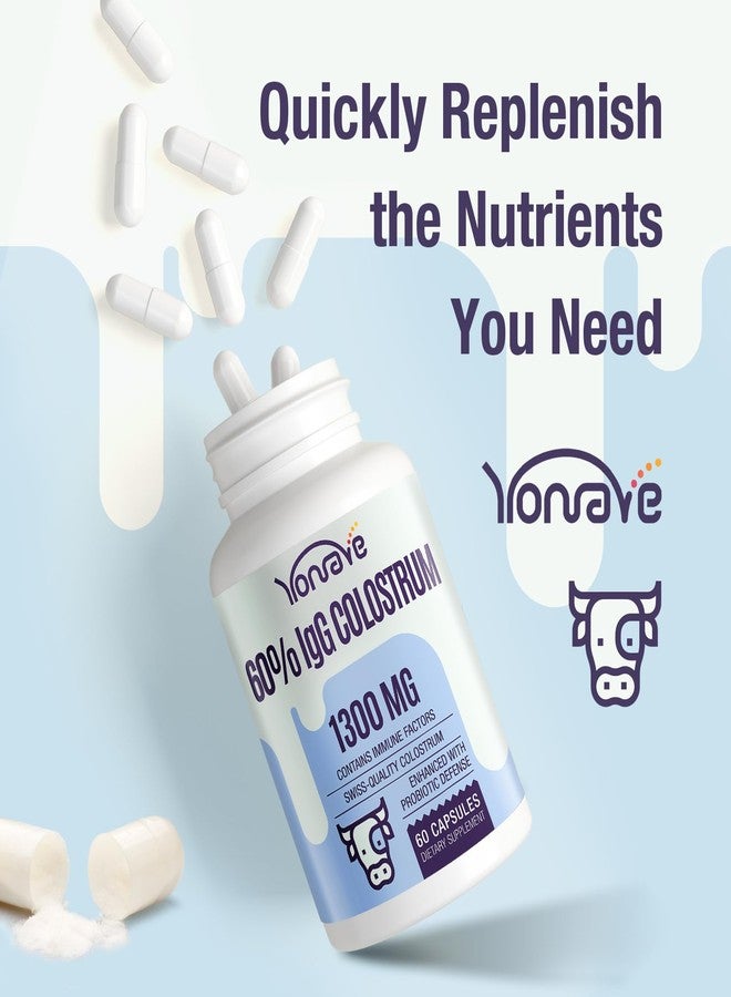 Yonrave Bovine Colostrum Capsules Supplement 1300mg - Extra High 60% IgG Bovine Colostrum - Gut, Bone, Exercise, Immune - 60 Capsules - Image 5
