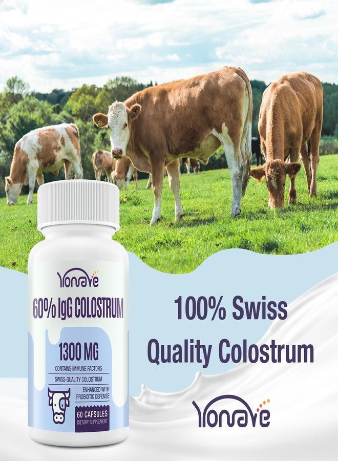 Yonrave Bovine Colostrum Capsules Supplement 1300mg - Extra High 60% IgG Bovine Colostrum - Gut, Bone, Exercise, Immune - 60 Capsules - Image 4
