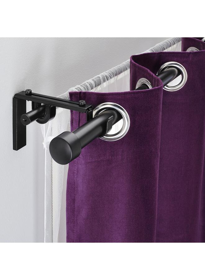 Zaboon Double Curtain Rod Combination, Black, 210-385 Cm - Image 4