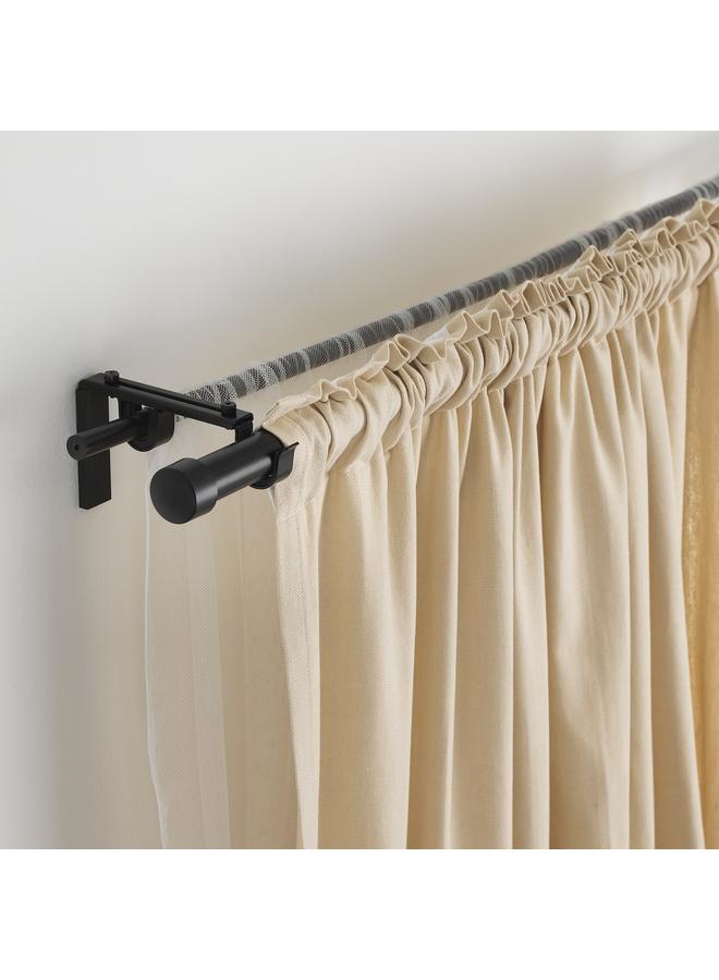 Zaboon Double Curtain Rod Combination, Black, 210-385 Cm - Image 2