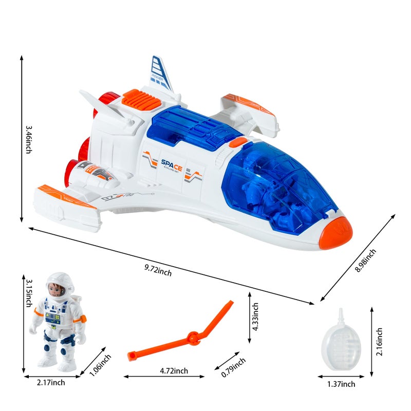 Wbzle Spaceship Shuttle Toy with Astronaut Figure  Space Toys with Lights and Sound  Rocket Ship Toy for Kids 35 Space Exploration Astronaut Toys Set Outer Space Birthday Gift - Image 3