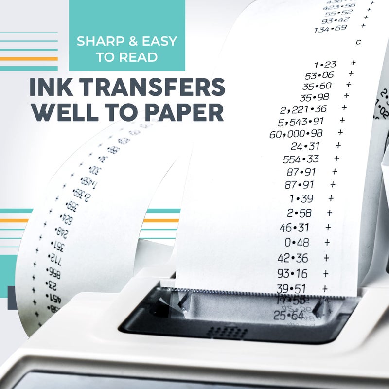 CATIGA IR-40T Ink Roller Cartridge for Printing Calculators and Adding Machines, Black/Red Pack of 2, Used with Casio HR-100TM HR-150TM HR-170RC, Sharp EL-1750V EL-1801V, CP30A CP90A - Image 5