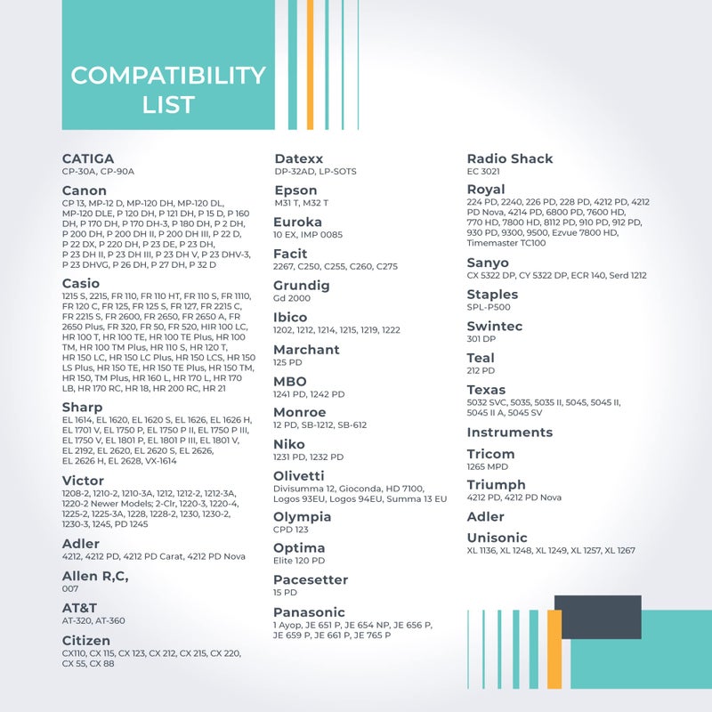 CATIGA IR-40T Ink Roller Cartridge for Printing Calculators and Adding Machines, Black/Red Pack of 2, Used with Casio HR-100TM HR-150TM HR-170RC, Sharp EL-1750V EL-1801V, CP30A CP90A - Image 2