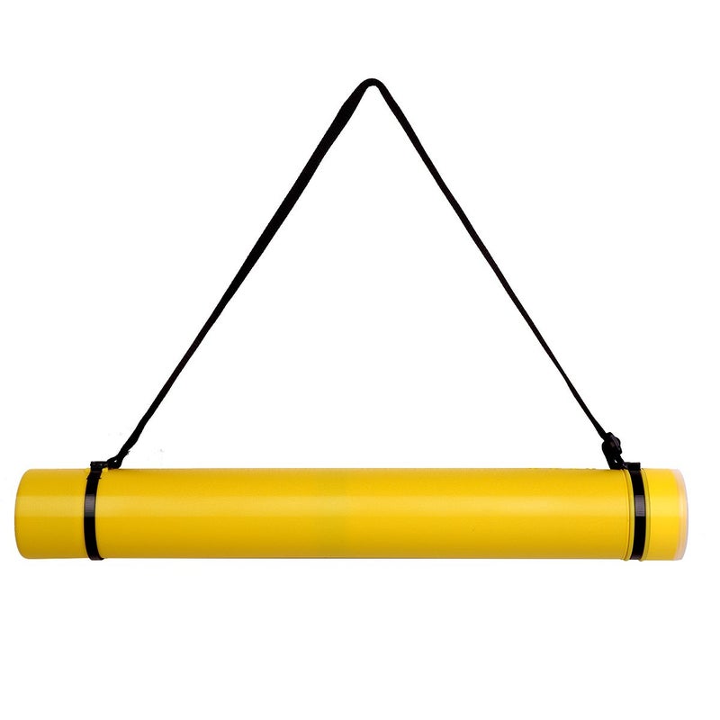 TRANSON Durable Poster Storage Tube with Straps 2440 Extendable for Blueprints Artwork Maps Posters Color Yellow