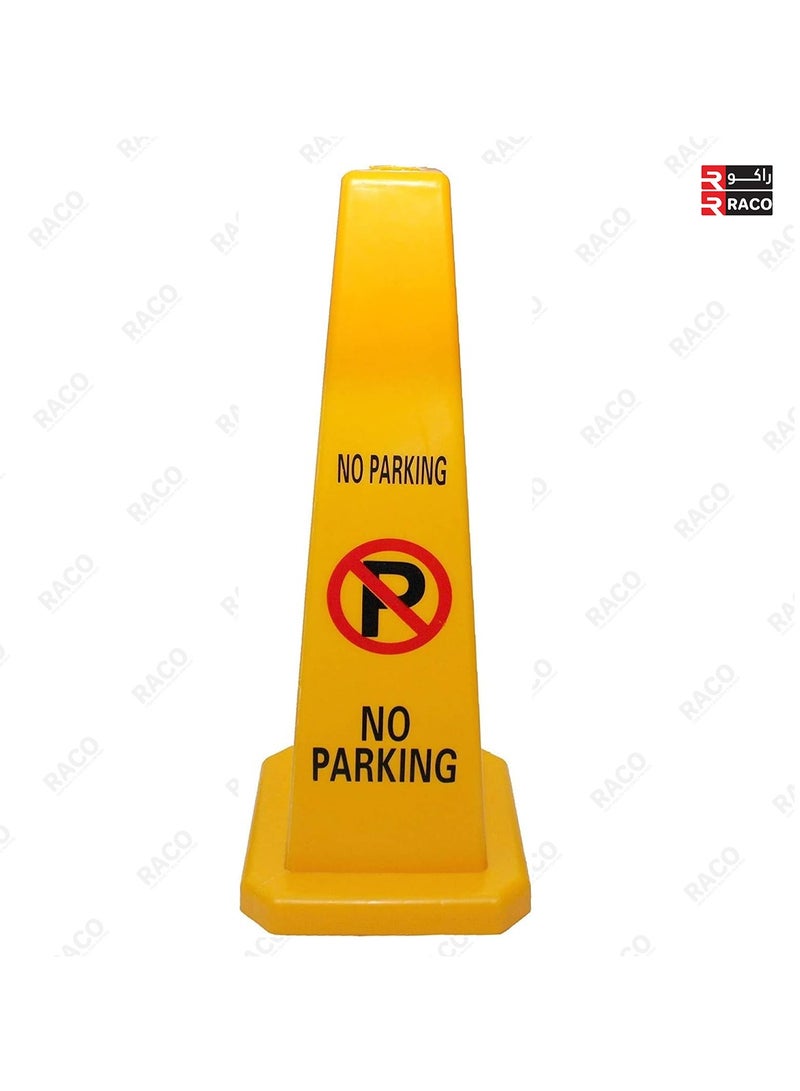 RACO No Parking Cone, Yellow No Parking Sign with 4 Sides View, Easily Noticeable No Parking Sign, 67CM for Commercial and Residential Applications - Image 3