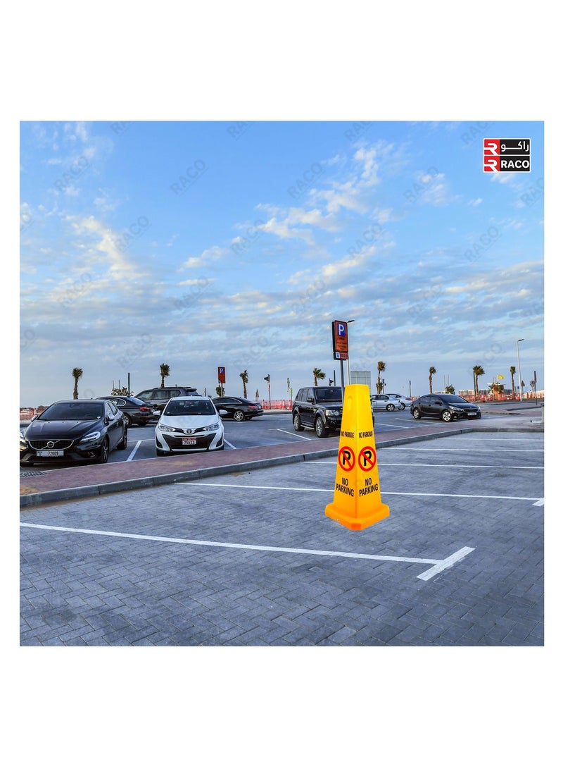 RACO No Parking Cone, Yellow No Parking Sign with 4 Sides View, Easily Noticeable No Parking Sign, 67CM for Commercial and Residential Applications - Image 5