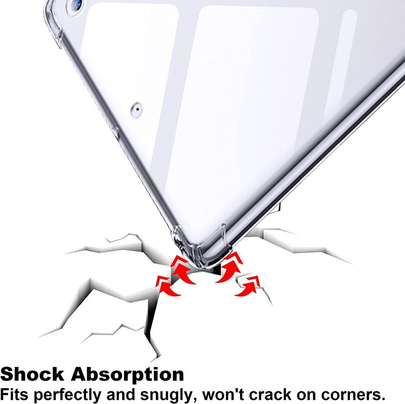 Moca غطاء TPU لجهاز iPad بحجم 9.7 بوصة 2018/2017 A1822 A1823 A1893 A1954، iPad Air 2 A1566 A1567 (2014) غطاء خلفي ناعم مضاد للصدمات TPU (شفاف) - Image 5