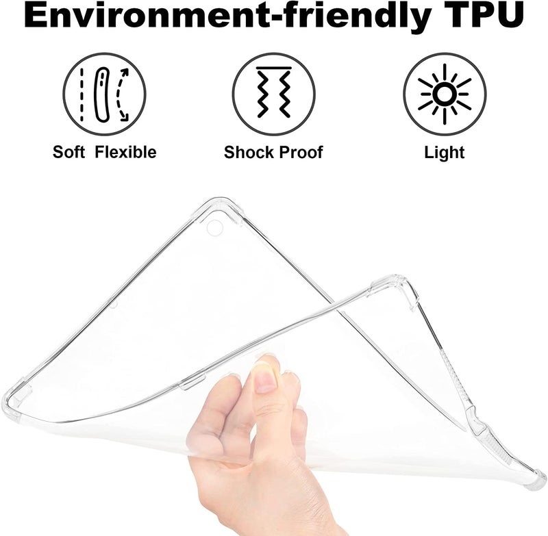 Moca غطاء TPU لجهاز iPad بحجم 9.7 بوصة 2018/2017 A1822 A1823 A1893 A1954، iPad Air 2 A1566 A1567 (2014) غطاء خلفي ناعم مضاد للصدمات TPU (شفاف) - Image 3