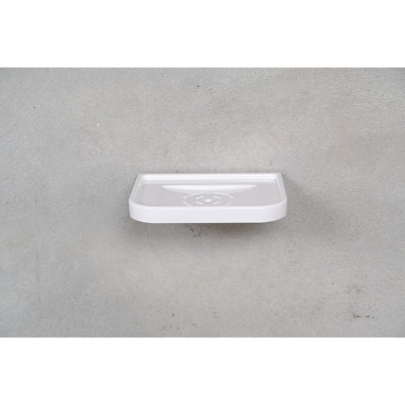 RAYNO Soap Dish Ceramic Bathroom Soap Dish Wall Mounted with Screw Soap Holder Soap Drain Rack for Bathroom (White) - Image 5