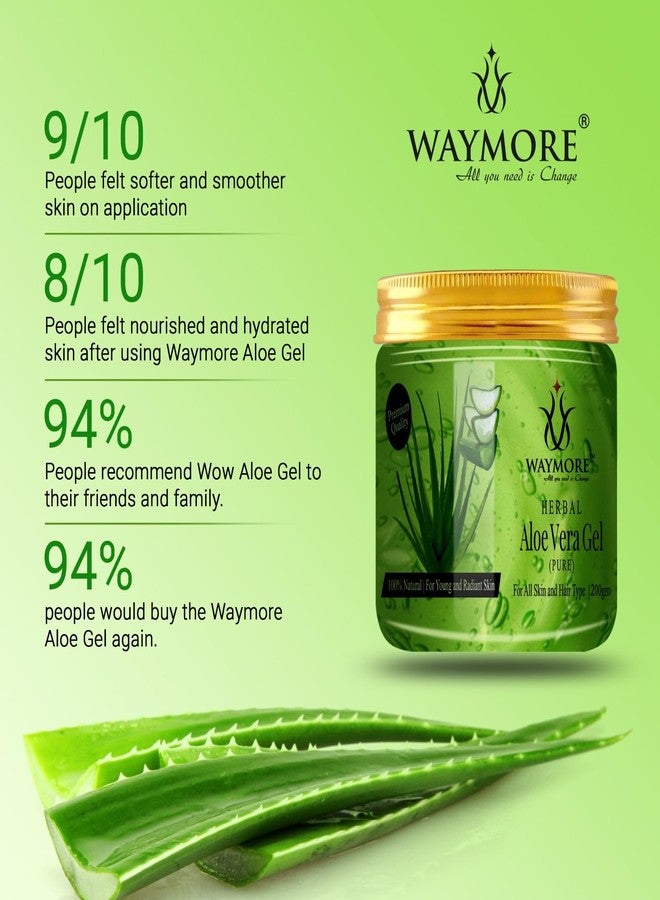Waymore Aloe Vera Gel, 200gm, For Young and Radiant Skin, All Skin and Hair Types - Image 3